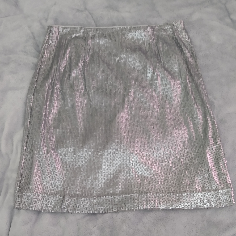 Silver sequin mini skirt